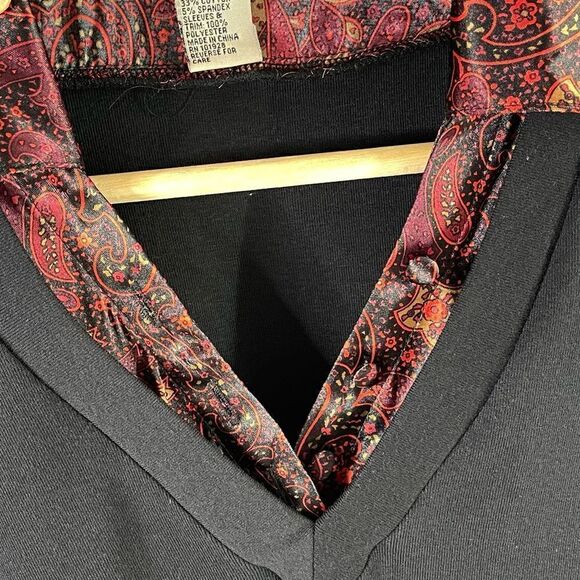 Susan Lawrence 2-in-1 Sweater Vest Satin Blouse Top - Medium - Picture 7 of 8